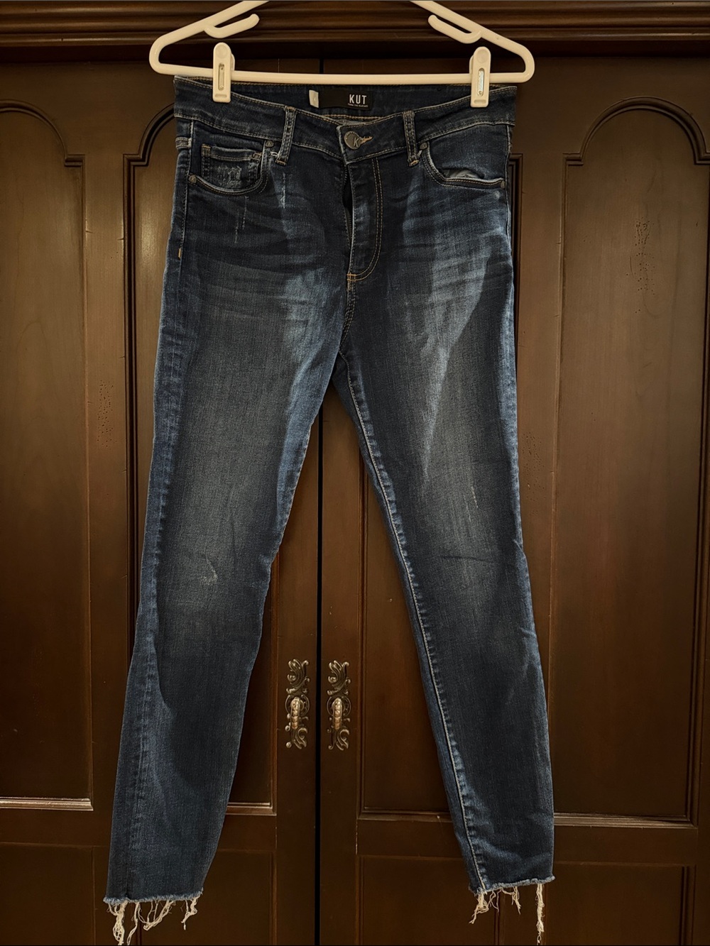 Kut from the Kloth Dark Blue Distressed Skinny Jeans